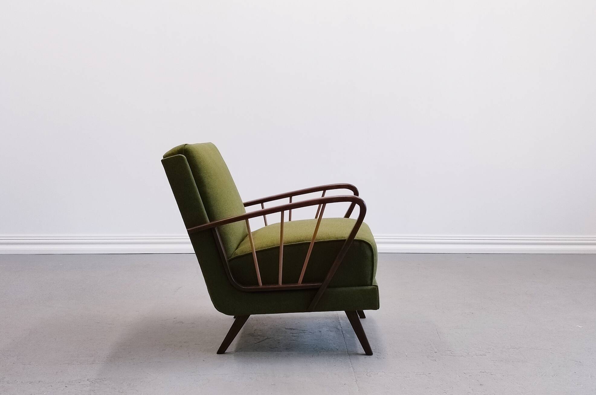 Vintage Lounger Chair in Grass Green, 1950s