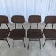 Chaises de salle à manger STOL Kamnik vintage (ensemble de 4) : tissu marron rétro des années 1970