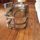 Coffee table chrome and smoked glass