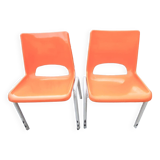 Paire de chaises orange enfant