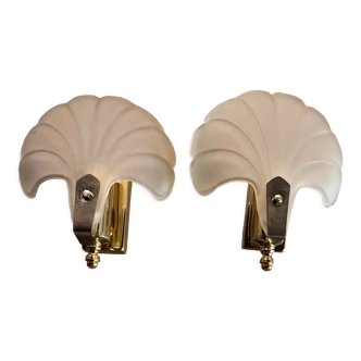 Lot de 2 appliques "coquillages" dorés