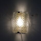1970 wall lamp in brass and glass