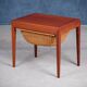 Mid-Century Teak Nightstand or Sewing Table by Severin Hansen for Haslev Møbelsnedkeri, Denmark, 1950s