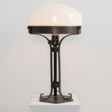 Vintage wrought iron and opaline glass Strindberg lamp
