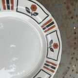 Set of 6 flat plates, Art Deco, Monaco model, K & G Lunevile,