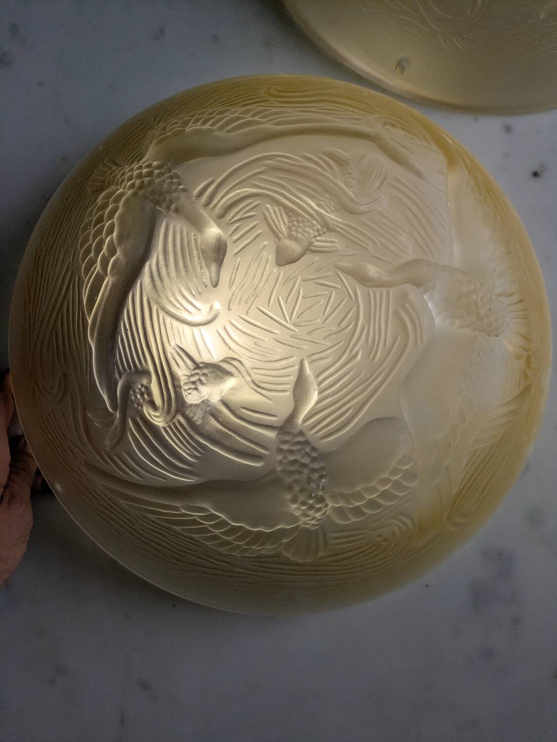 Art Deco pendant light duo