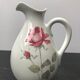 Former Longchamps white porcelain pitcher - vintage roses decor
