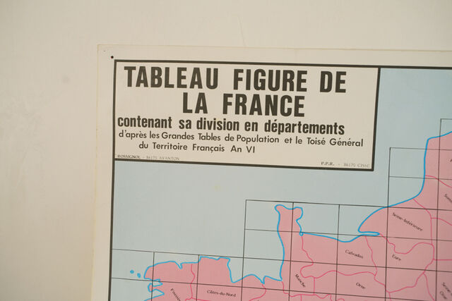Large school poster history, geographic in 1789 two-sided