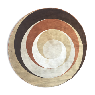 Tapis de laine circulaire années 1970 - 200x200cm