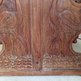 Solid teak carved swing cradle