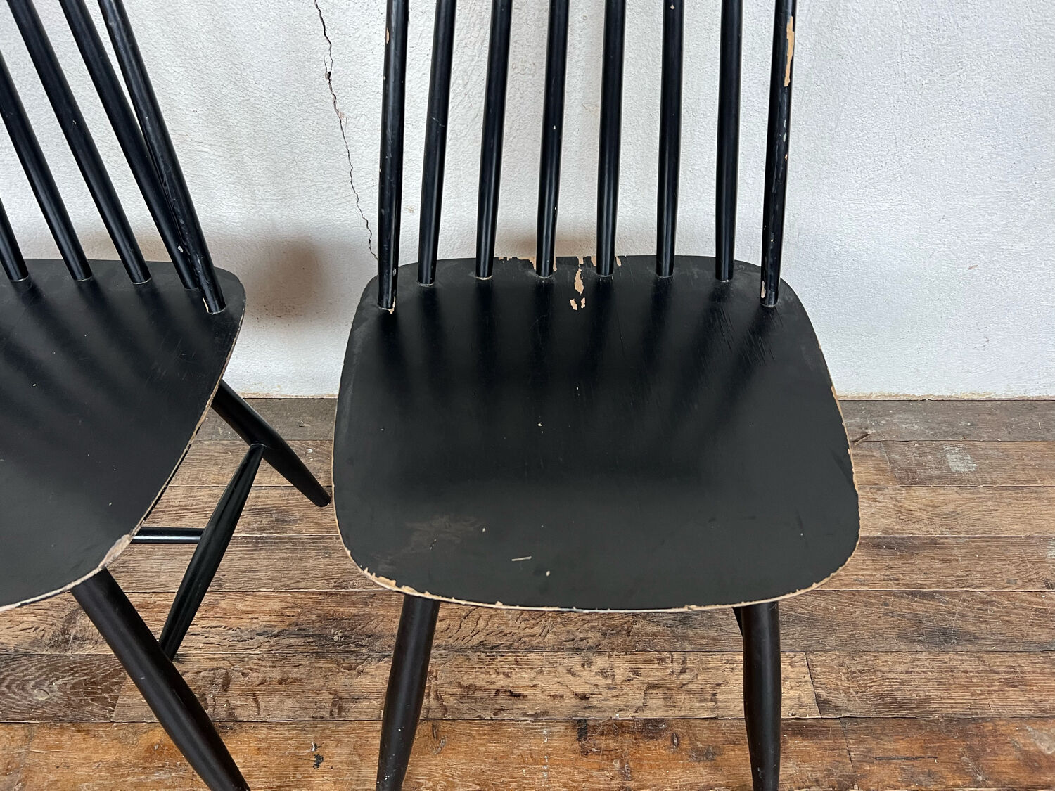 Série de 3 chaises 1950 1960