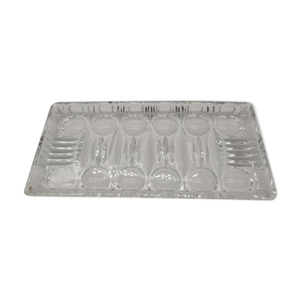 Plat de service en cristal design vintage années 60/70