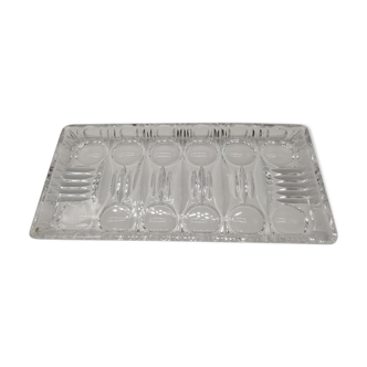 Plat de service en cristal design vintage années 60/70