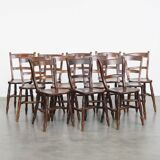 Set of 12 antique English Oxford dining/kitchen chairs