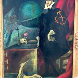 Grand Tableau Portrait En Pied Dans L’esprit Du XVIIème Vers 1920-40