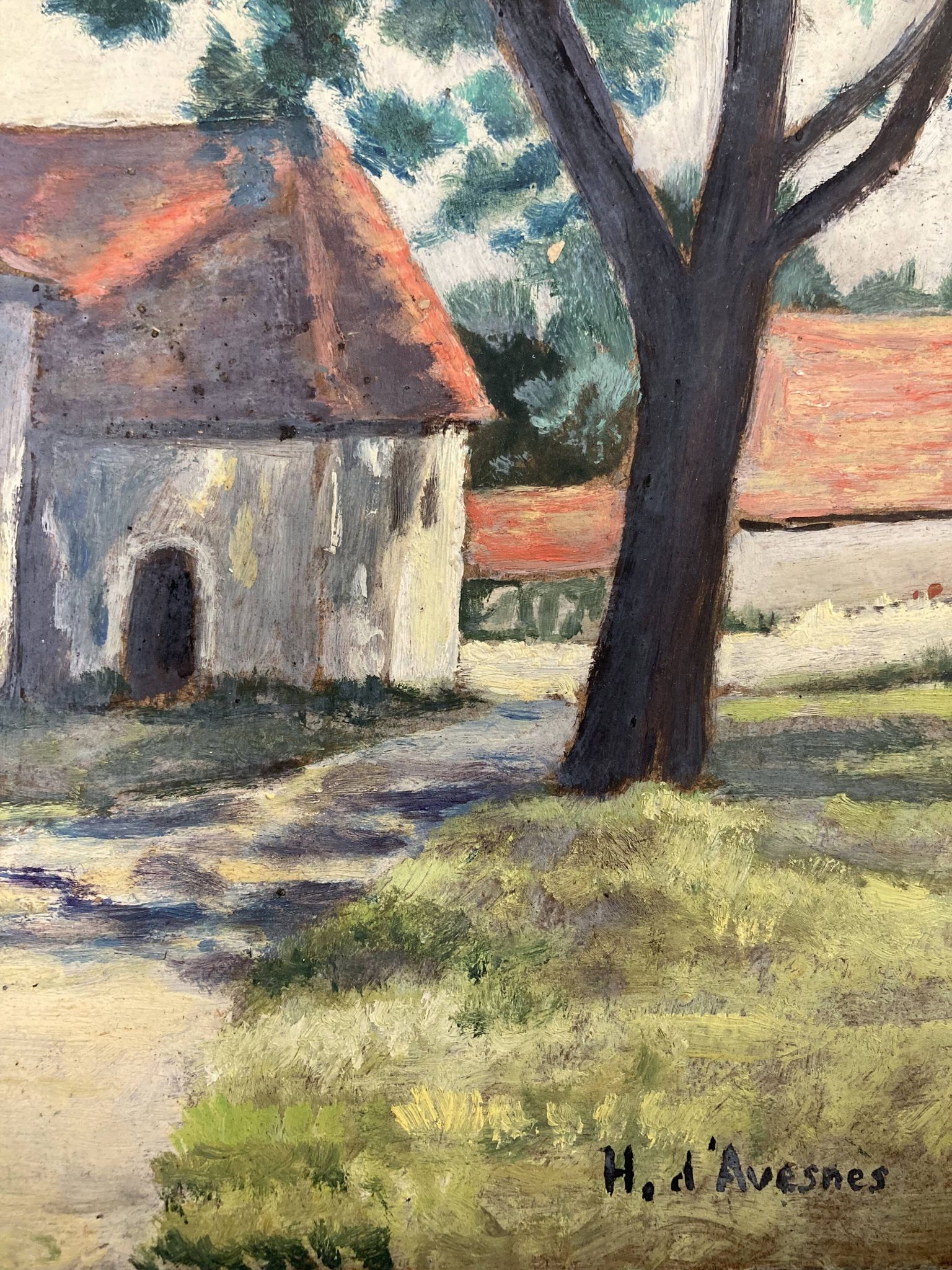 Huile sur panneau vintage