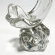 Pied de lampe signé Daum France. Corne d'abondance. 25 cm