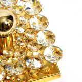 Small 70s Palwa brass ceiling or wall lamp with faceted crystal stones