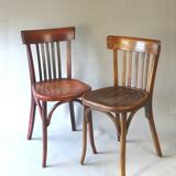 2 wooden bistro chairs 1950, Fischel, Baumann