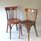 2 chaises bistrot bois 1950, Fischel, Baumann