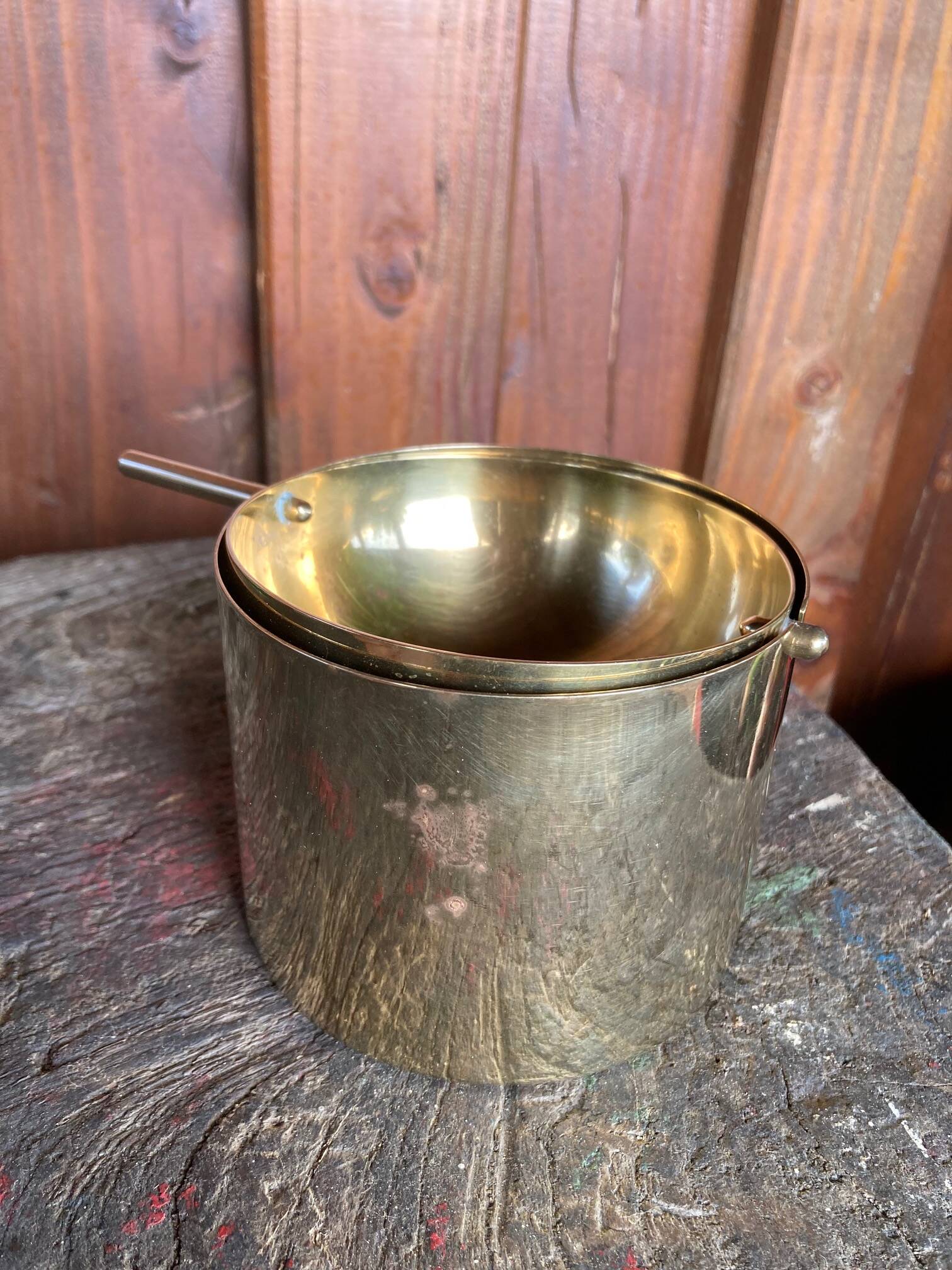 Vintage brass ashtray "Arne Jacobsen", Cylinda-Line 1980/1982