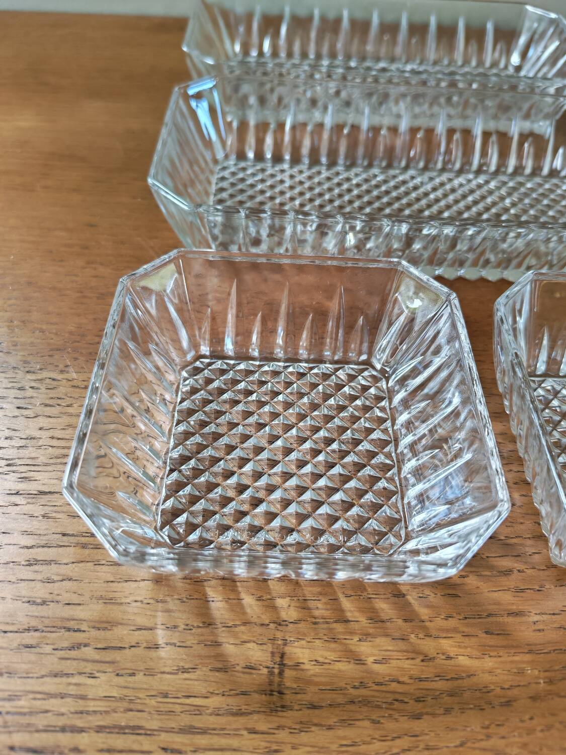 Ensemble de 4 raviers vintage en verre transparent