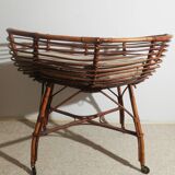 Vintage rattan bassinet