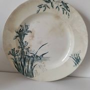 Ensemble 4 terres de fer anciennes – décors naturalistes – vers 1890-1910