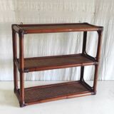 Rattan and cane wall shelf - late 20th century