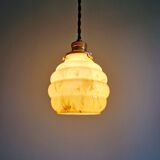 Art Deco suspension in marbled opaline with ouraline (4 available)