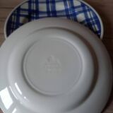 Blue checkered desert plates