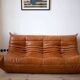 Pine leather Togo 3-seater sofa by Michel Ducaroy for Ligne Roset