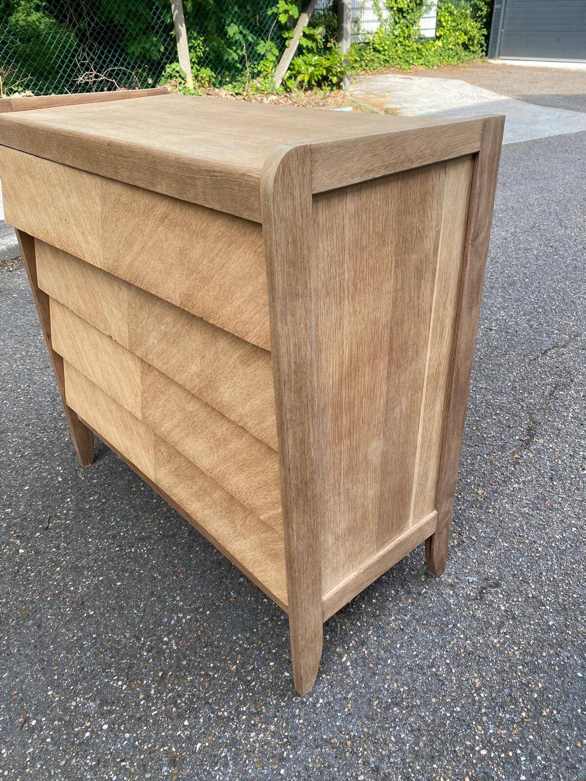 Commode scandinave 4 tiroirs rénovée en bois brut 1940