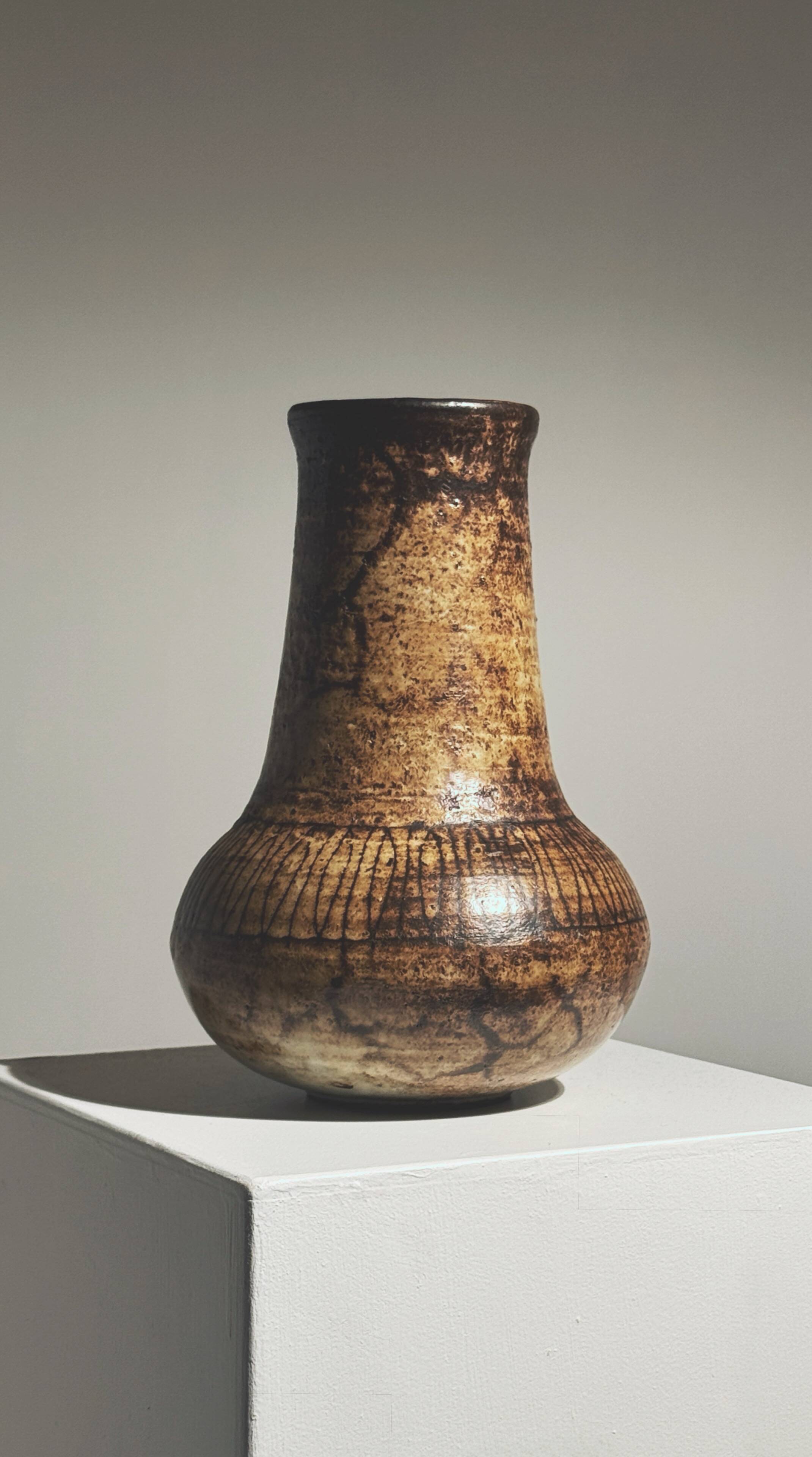 Stoneware vase by Jacques Pouchain, France, 1960