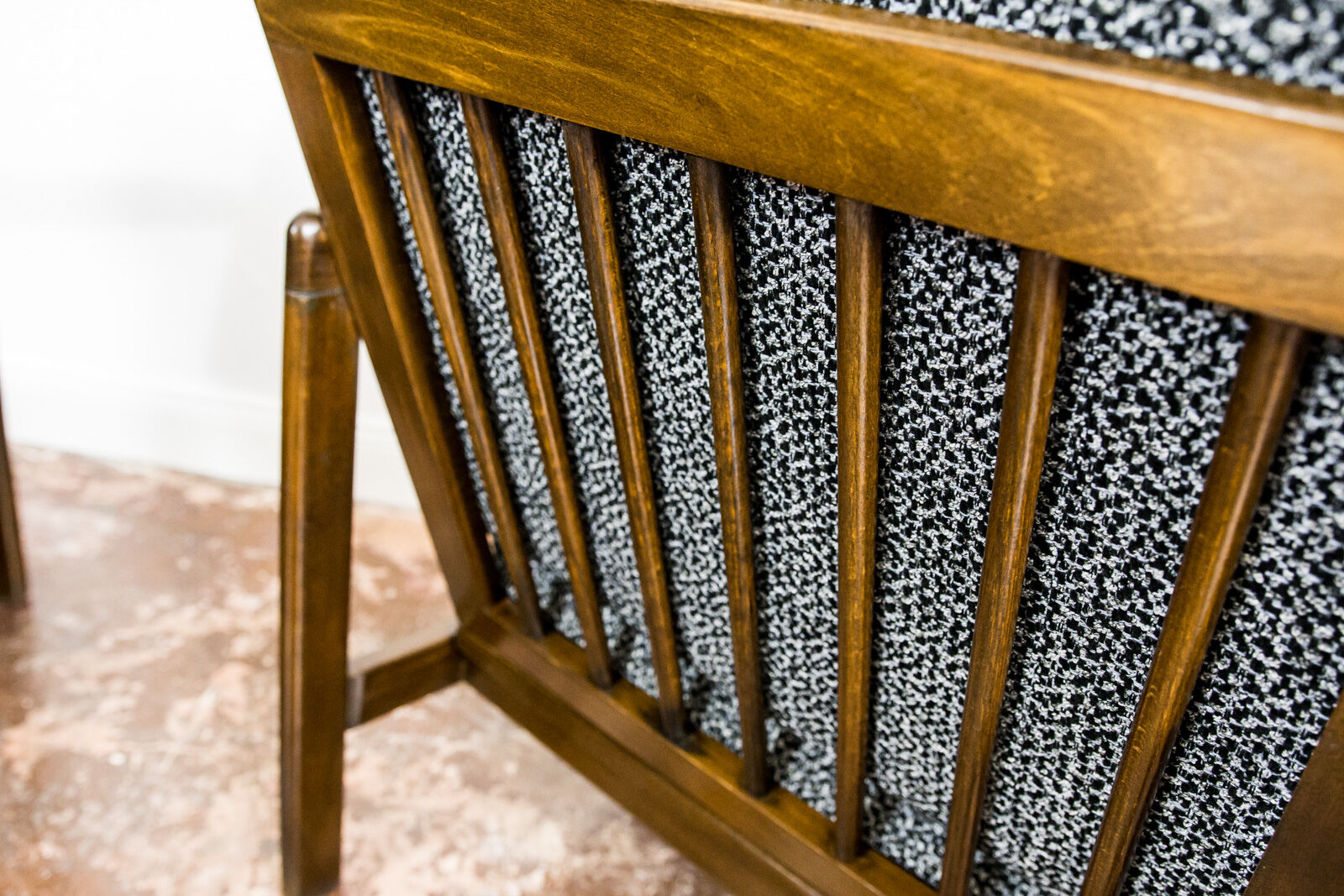 Pair of Restored Black B-7522 armchairs by Zenon Bączyk, 1960’s