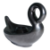 Zoomorphic swan candlestick in black glazed ceramic, Italy circa 1950.