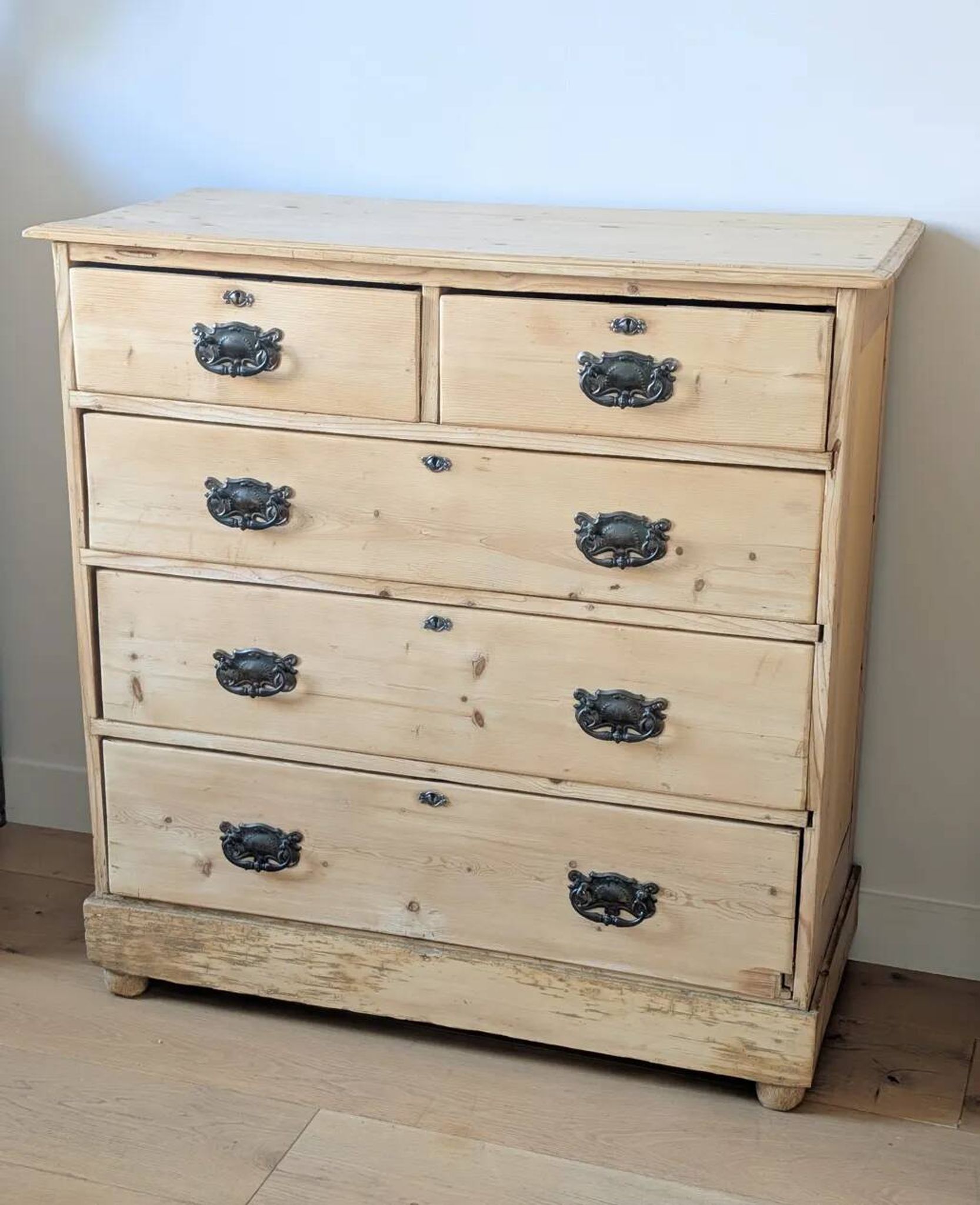 Antique English pine chest of drawers