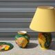 Ceramic lamp L. Drimmer with vase and matching plate.
