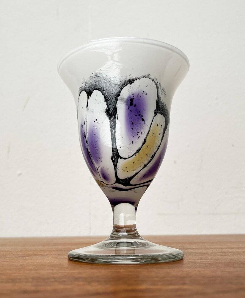 Vintage German glass vase and cup by Hans Jürgen Richartz for the Richartz art collection, set of 2.