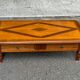 Table basse coloniale en bois massif avec 2 tiroirs