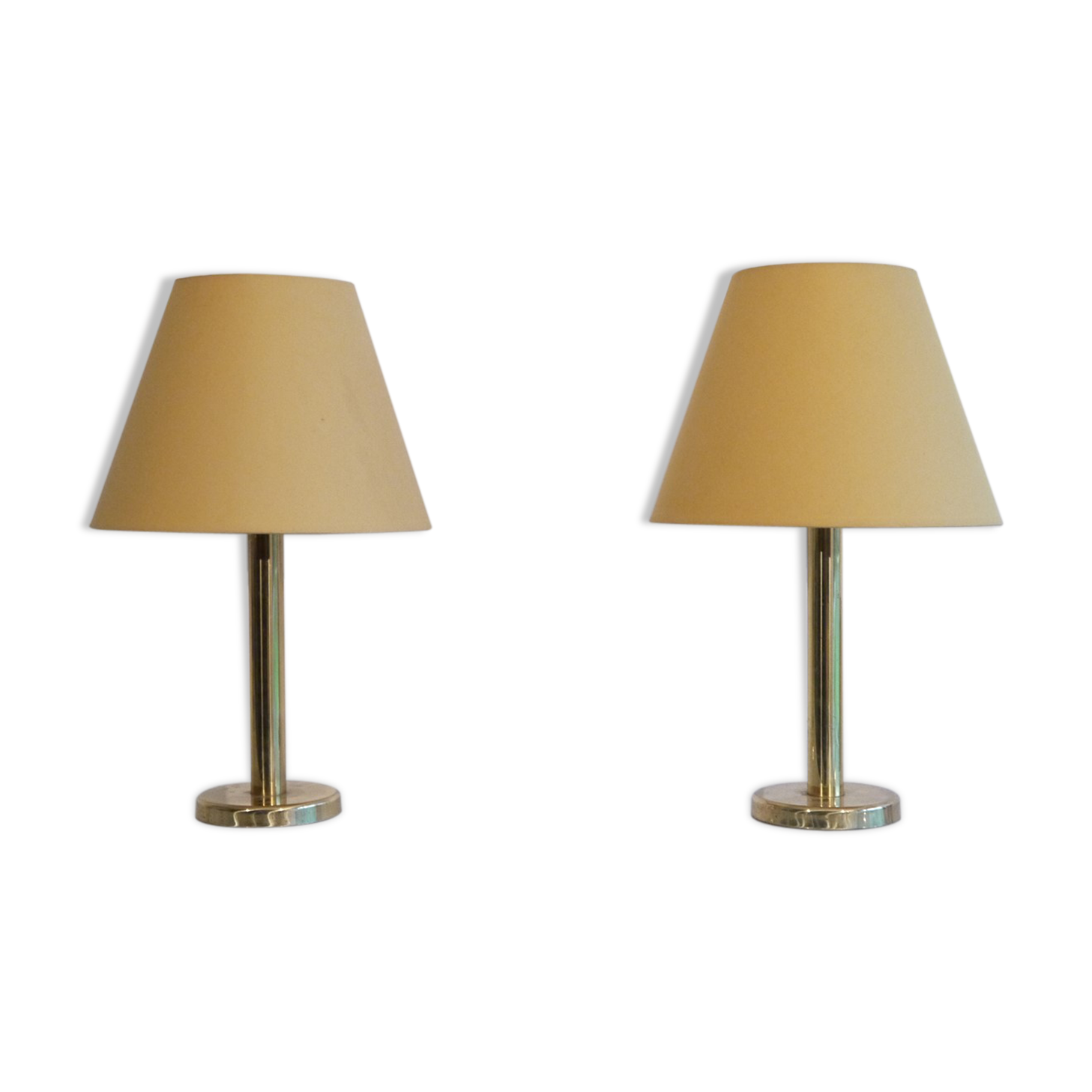 Paire de lampes vontage scandinaves en laiton 1970