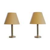 Paire de lampes vontage scandinaves en laiton 1970