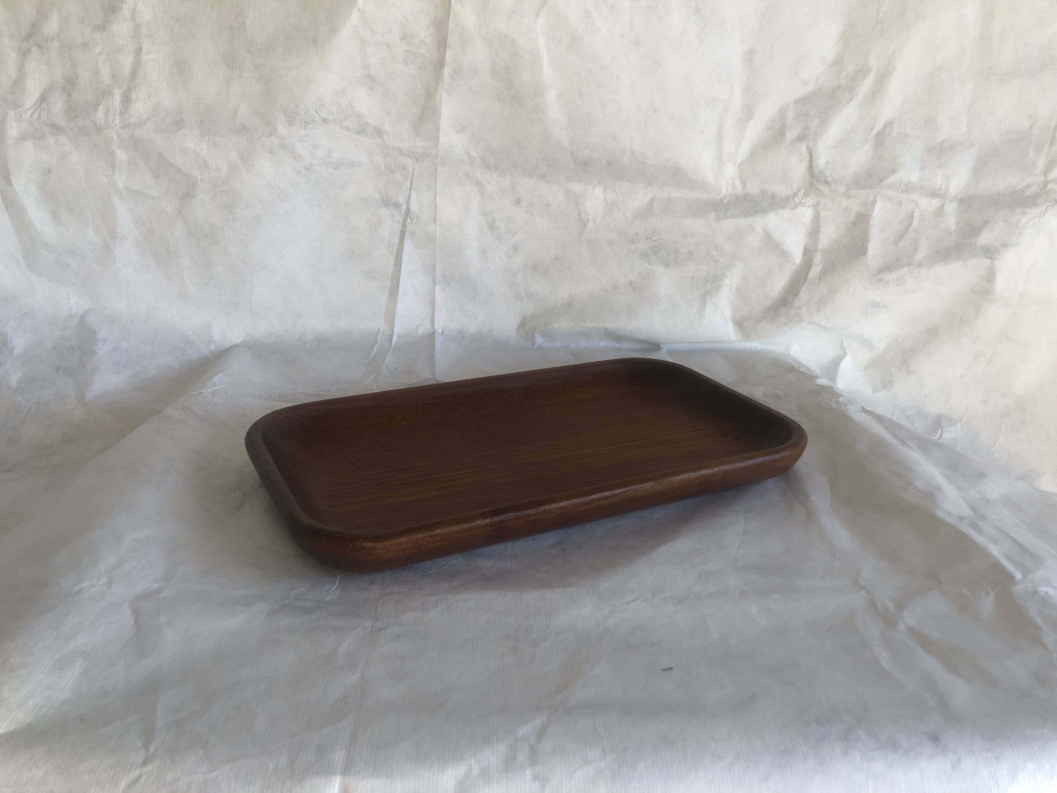 vintage solid teak serving tray