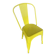 Chaise Industrielle Style TOLIX Metal Jaune Vintage #D709