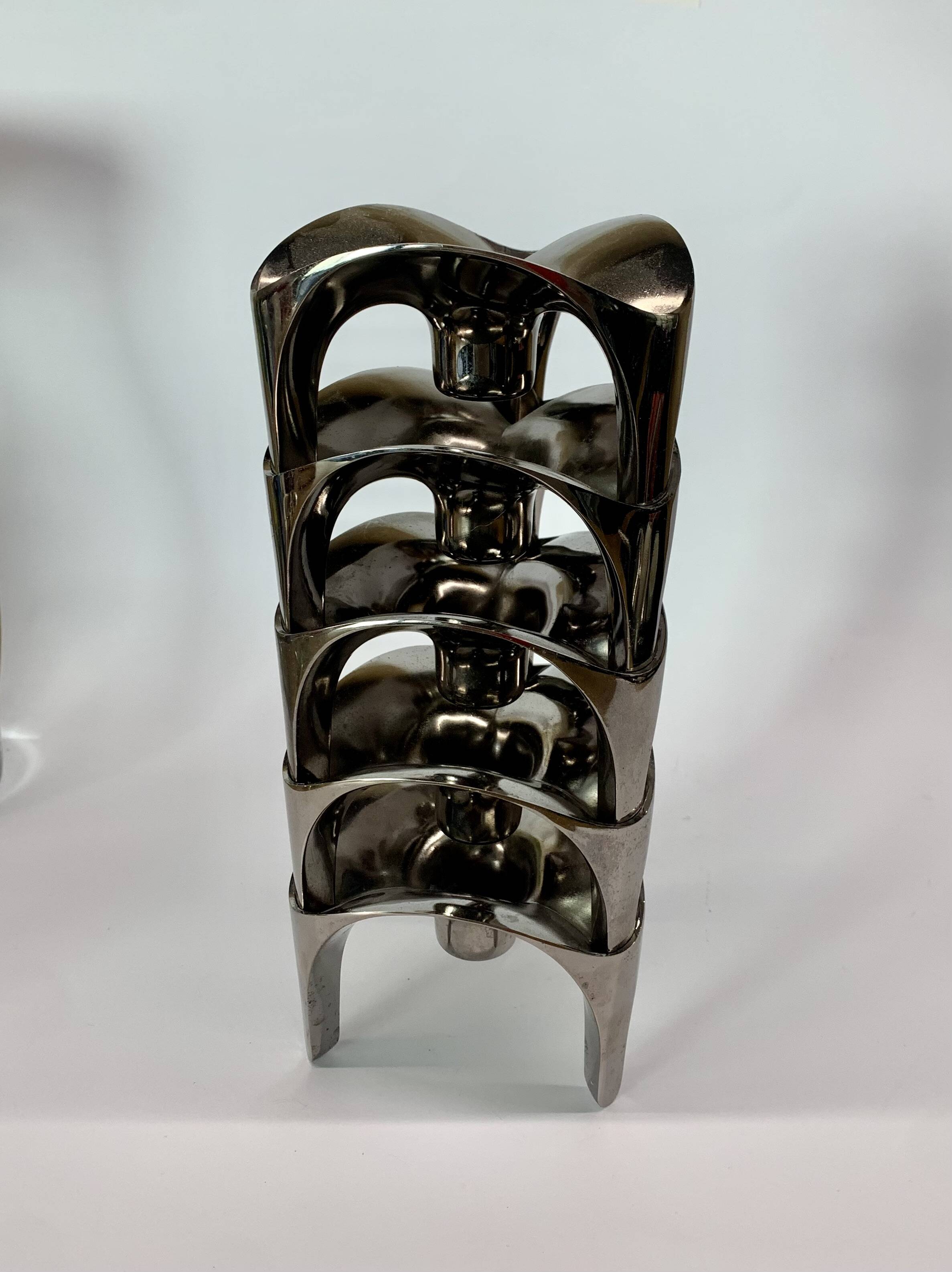 Stackable Candleholder set of 5, Germany 1970s