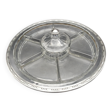 Art Deco servant in glass and solid silver.