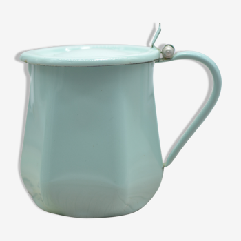 Mint green enamel decanter