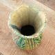 Vintage French Majolica Style Ceramic Corn Vase: 1950s Barbotine Pottery