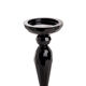Wide candle holder black crystal