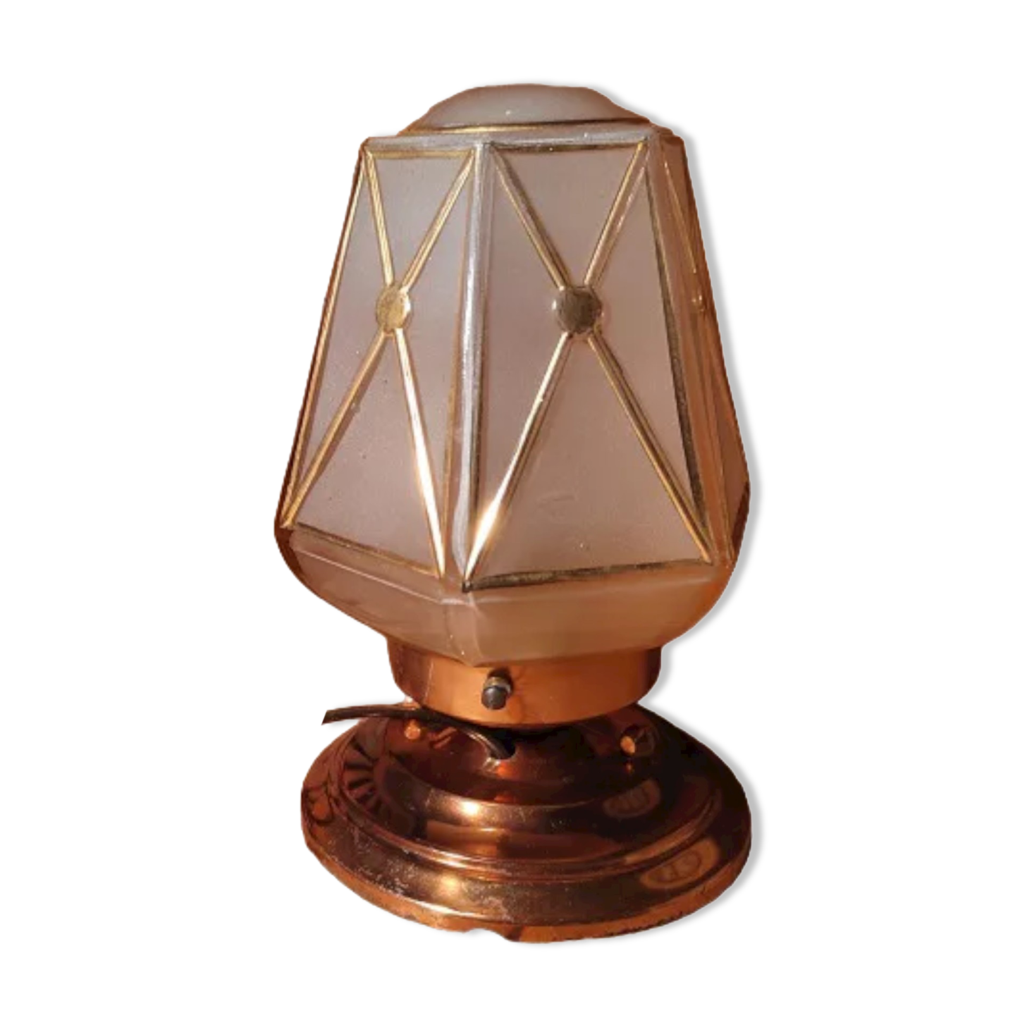 Art Deco lamp living room copper tulip glass pink edging gilded dp 1122109